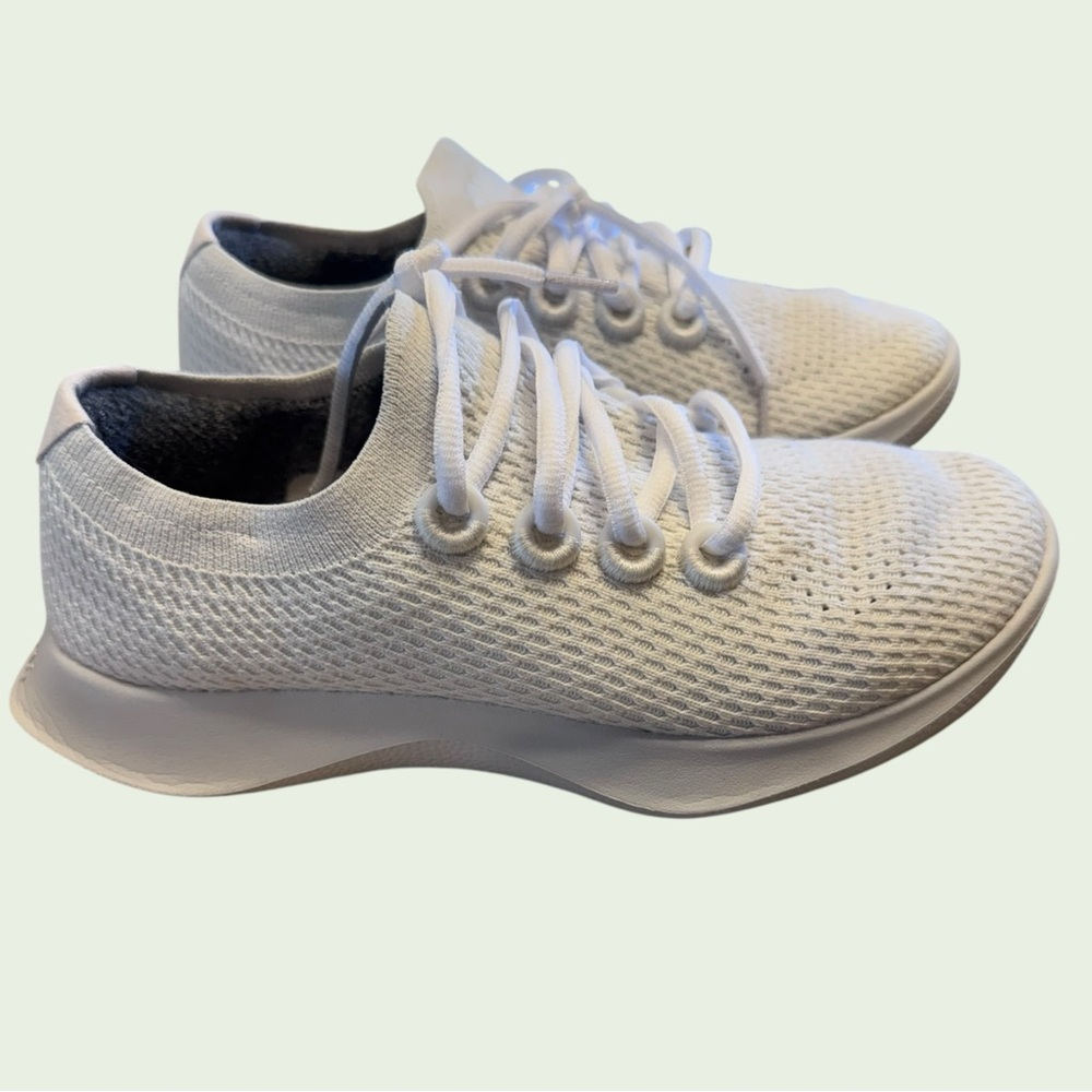 ALLBIRDS White/Cream Tree Runners Lace Up Running Sneakers Shoes Women's 8.5